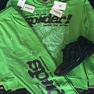 Sp5der Green Sweatshirt for Men